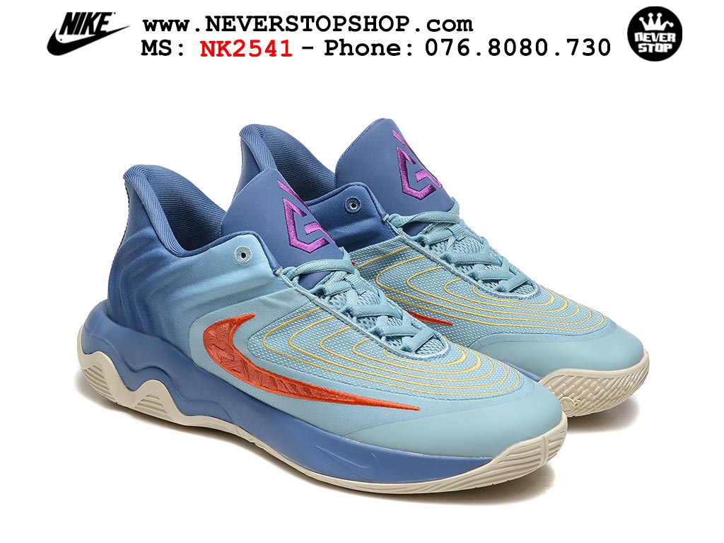 Giày bóng rổ outdoor Nike Giannis Immortality 4 Xanh Dương Đỏ bản siêu cấp replica 1:1 like auth giá rẻ tại NeverStop Sneaker Shop Hồ Chí Minh