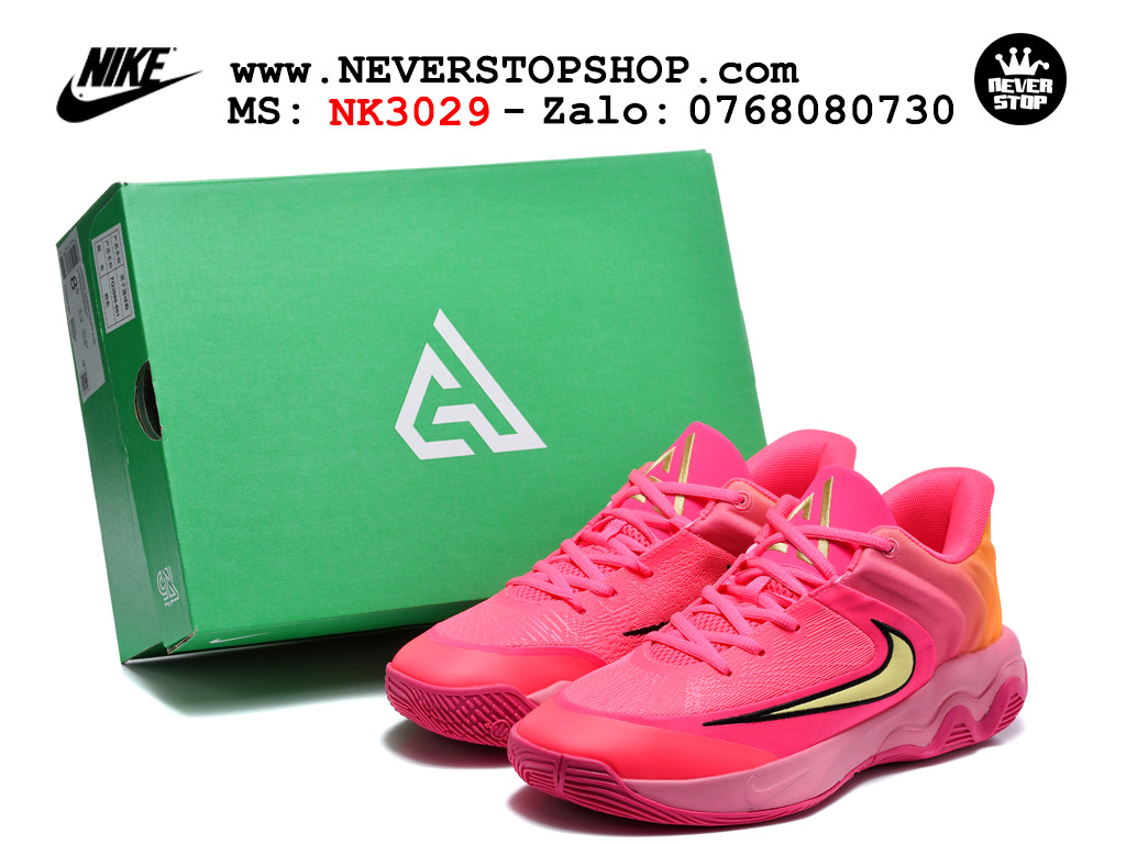 Giày bóng rổ nam nữ NIKE GIANNIS IMMORTALITY 4 HYPER PINK cổ thấp chuyên outdoor indoor, hàng chuẩn replica 1:1 best batch đế êm chống mòn cao, giá rẻ tốt nhất tại NeverStop Sneaker Shop HCM Giày bóng rổ outdoor Nike Giannis Immortality 4 Hồng Vàng bản siêu cấp replica 1:1 like auth giá rẻ tại NeverStop Sneaker Shop Hồ Chí Minh