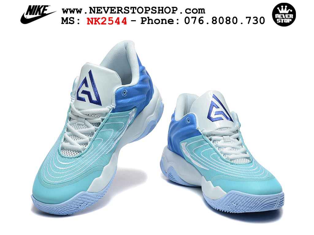 Giày bóng rổ outdoor Nike Giannis Immortality 4 Xanh Dương Trắng bản siêu cấp replica 1:1 like auth giá rẻ tại NeverStop Sneaker Shop Hồ Chí Minh