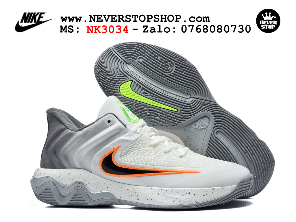 Giày bóng rổ nam nữ NIKE GIANNIS IMMORTALITY 4 WHITE GREY BLACK cổ thấp chuyên outdoor indoor, hàng chuẩn replica 1:1 best batch đế êm chống mòn cao, giá rẻ tốt nhất tại NeverStop Sneaker Shop HCM Giày bóng rổ outdoor Nike Giannis Immortality 4 Trắng Xám Đen bản siêu cấp replica 1:1 like auth giá rẻ tại NeverStop Sneaker Shop Hồ Chí Minh