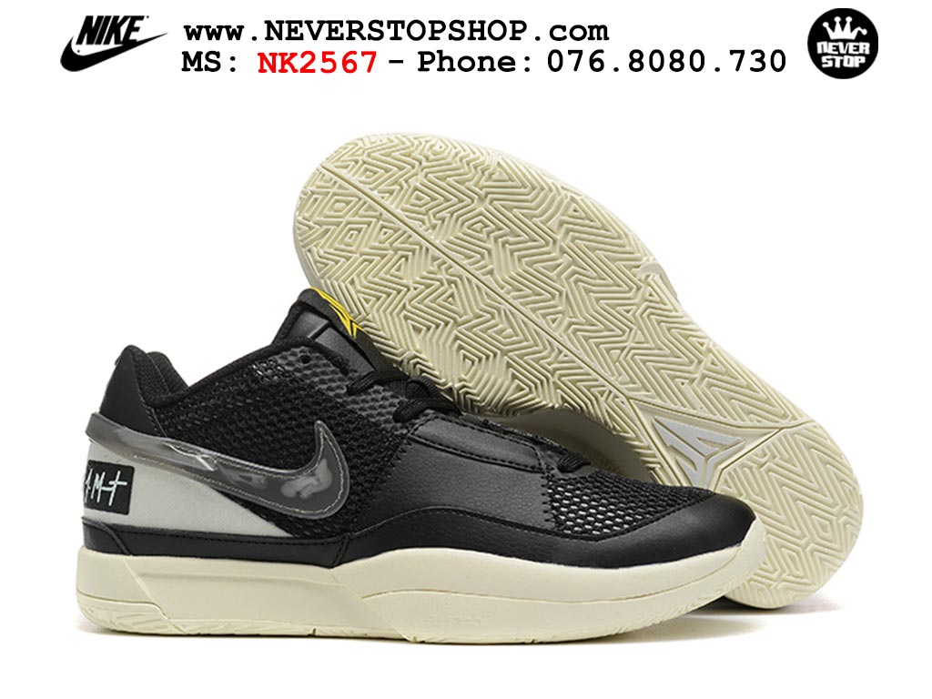 Giày bóng rổ nam nữ Nike Ja 1 Đen Trắng hàng đẹp siêu cấp replica 1:1 giá rẻ tại NeverStop Sneaker Shop Quận 3 HCM