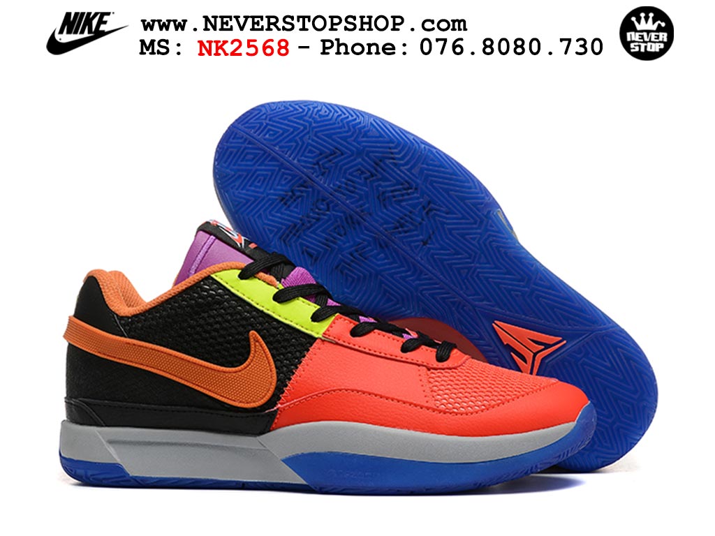 Giày bóng rổ nam nữ Nike Ja 1 Cam Tím hàng đẹp siêu cấp replica 1:1 giá rẻ tại NeverStop Sneaker Shop Quận 3 HCM