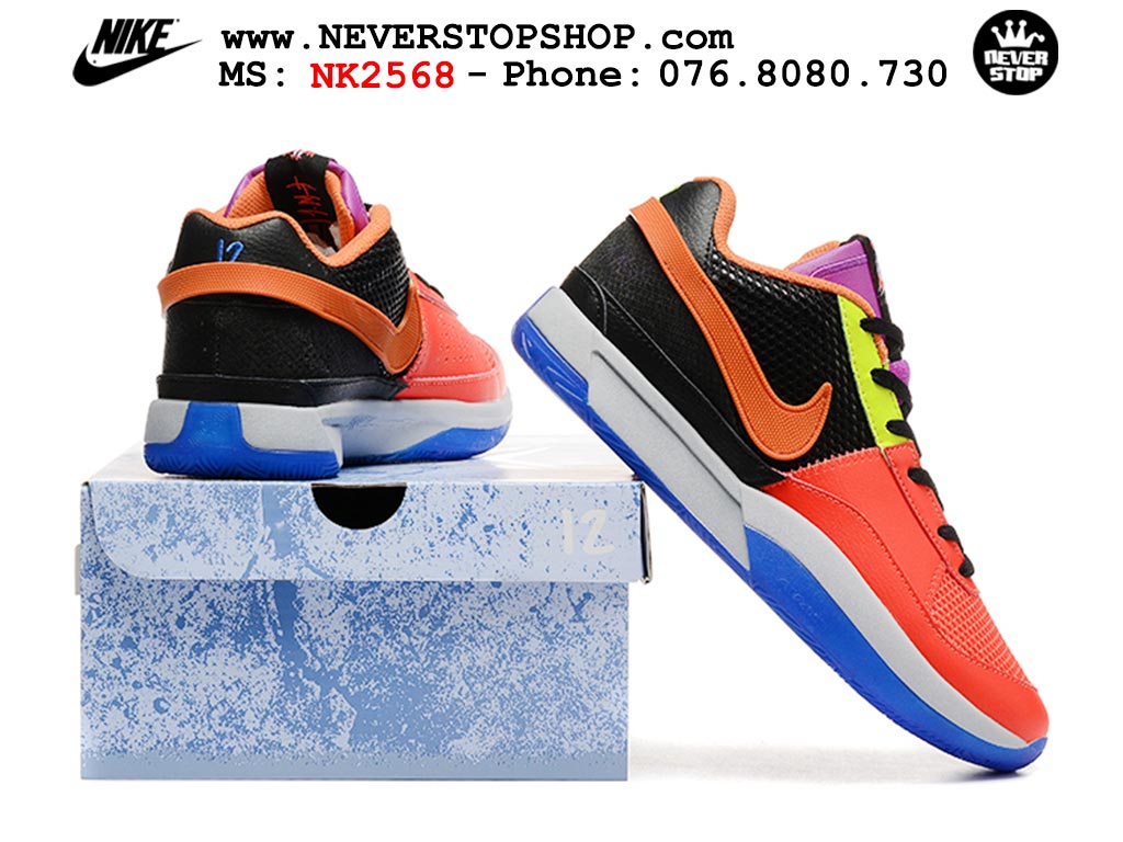 Giày bóng rổ nam nữ Nike Ja 1 Cam Tím hàng đẹp siêu cấp replica 1:1 giá rẻ tại NeverStop Sneaker Shop Quận 3 HCM