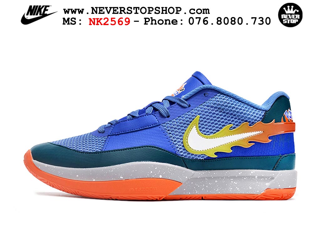 Giày bóng rổ nam nữ Nike Ja 1 Xanh Dương Cam hàng đẹp siêu cấp replica 1:1 giá rẻ tại NeverStop Sneaker Shop Quận 3 HCM