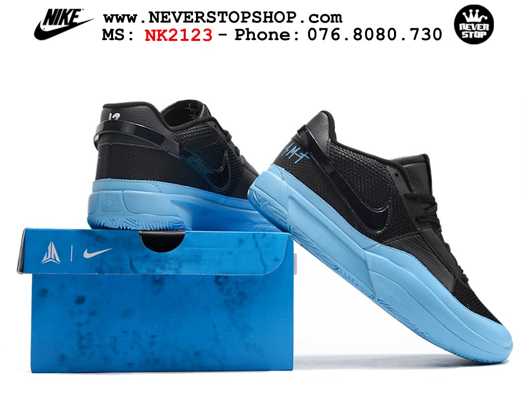 Giày bóng rổ nam nữ Nike Ja 1 Đen Xanh Dương hàng đẹp siêu cấp replica 1:1 giá rẻ tại NeverStop Sneaker Shop Quận 3 HCM