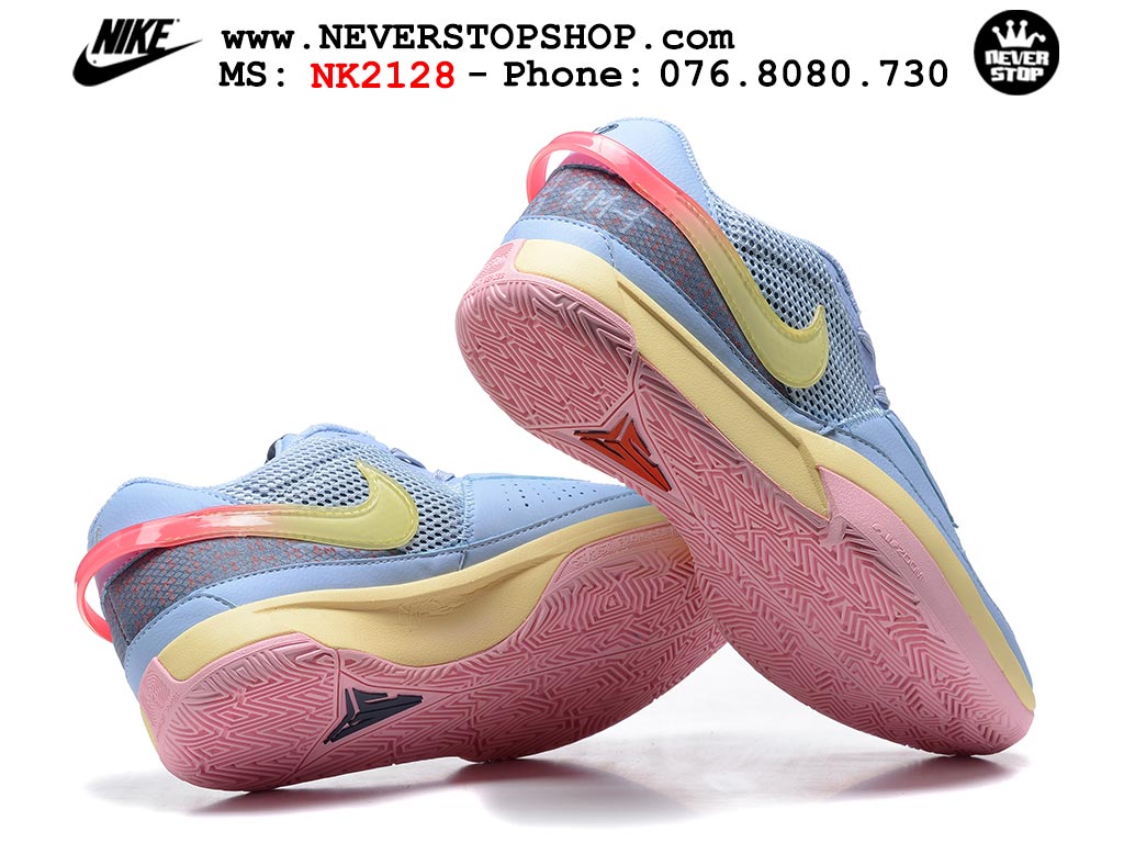 Giày bóng rổ nam nữ Nike Ja 1 Xanh Dương Vàng hàng đẹp siêu cấp replica 1:1 giá rẻ tại NeverStop Sneaker Shop Quận 3 HCM