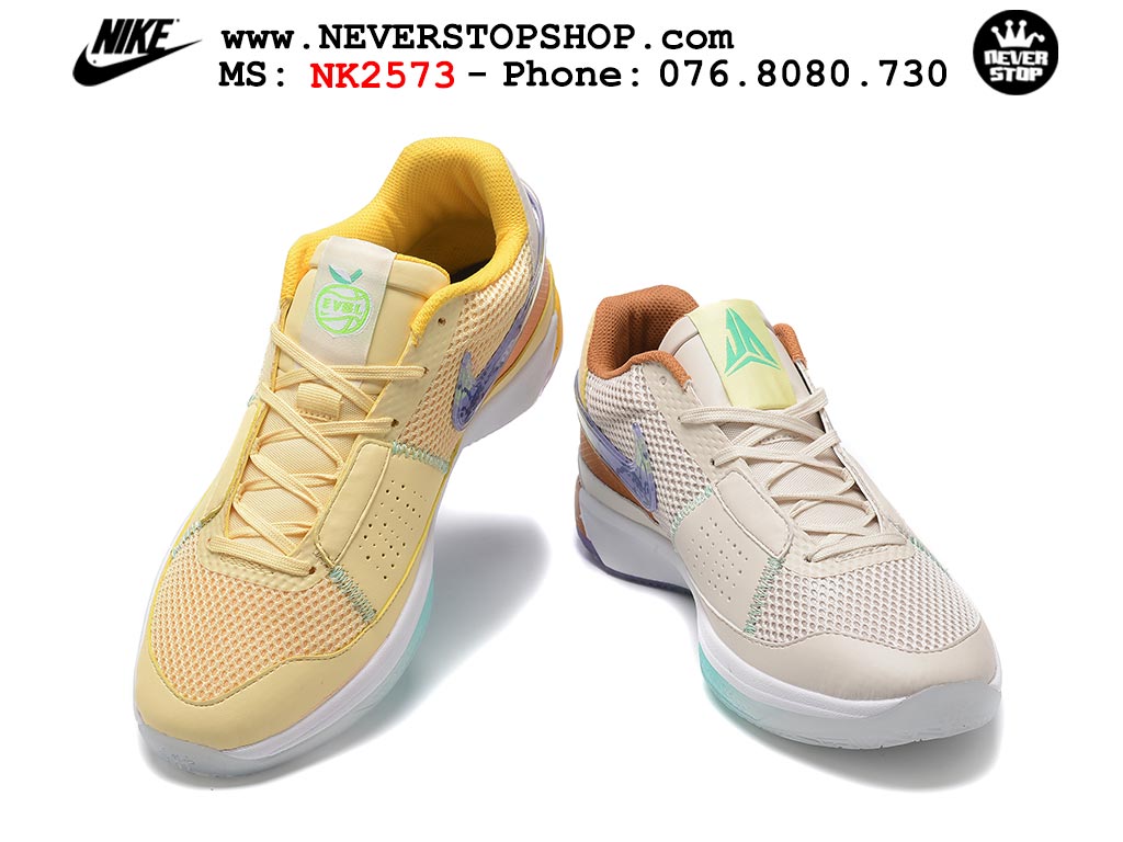 Giày bóng rổ nam nữ Nike Ja 1 Vàng Be hàng đẹp siêu cấp replica 1:1 giá rẻ tại NeverStop Sneaker Shop Quận 3 HCM