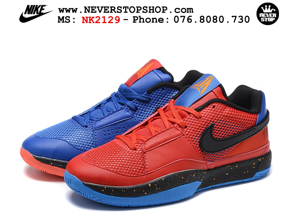 Giày bóng rổ nam nữ Nike Ja 1 Xanh Dương Đỏ hàng đẹp siêu cấp replica 1:1 giá rẻ tại NeverStop Sneaker Shop Quận 3 HCM