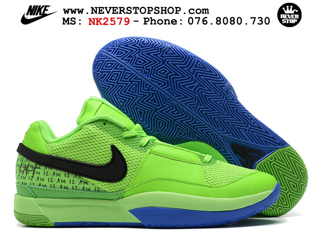 Giày bóng rổ nam nữ Nike Ja 1 Xanh Lá Đen hàng đẹp siêu cấp replica 1:1 giá rẻ tại NeverStop Sneaker Shop Quận 3 HCM