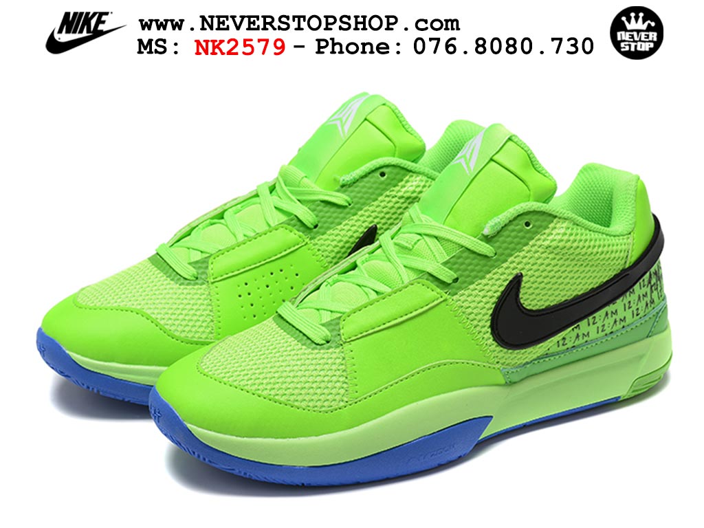 Giày bóng rổ nam nữ Nike Ja 1 Xanh Lá Đen hàng đẹp siêu cấp replica 1:1 giá rẻ tại NeverStop Sneaker Shop Quận 3 HCM