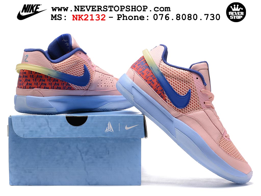 Giày bóng rổ nam nữ Nike Ja 1 Hồng Xanh Dương hàng đẹp siêu cấp replica 1:1 giá rẻ tại NeverStop Sneaker Shop Quận 3 HCM