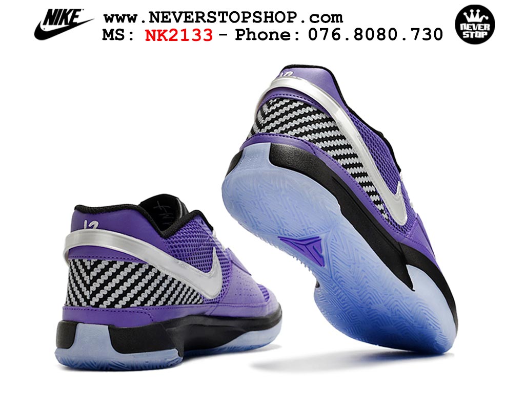 Giày bóng rổ nam nữ Nike Ja 1 Tím Đen hàng đẹp siêu cấp replica 1:1 giá rẻ tại NeverStop Sneaker Shop Quận 3 HCM