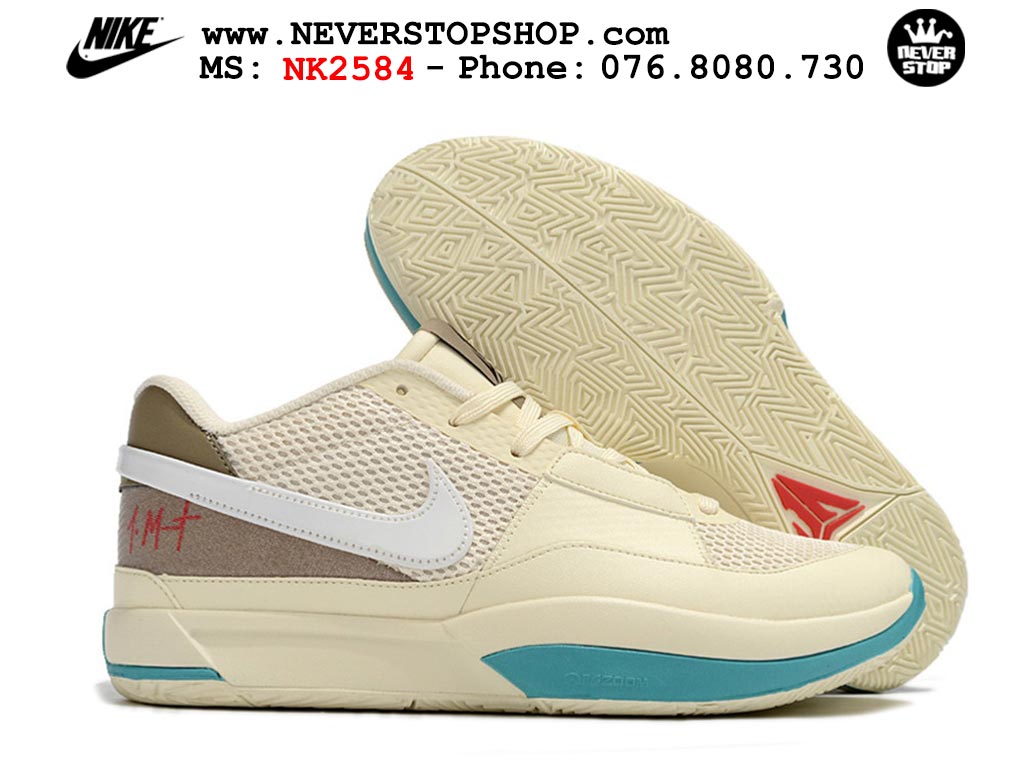 Giày bóng rổ nam nữ Nike Ja 1 Kem Nâu hàng đẹp siêu cấp replica 1:1 giá rẻ tại NeverStop Sneaker Shop Quận 3 HCM