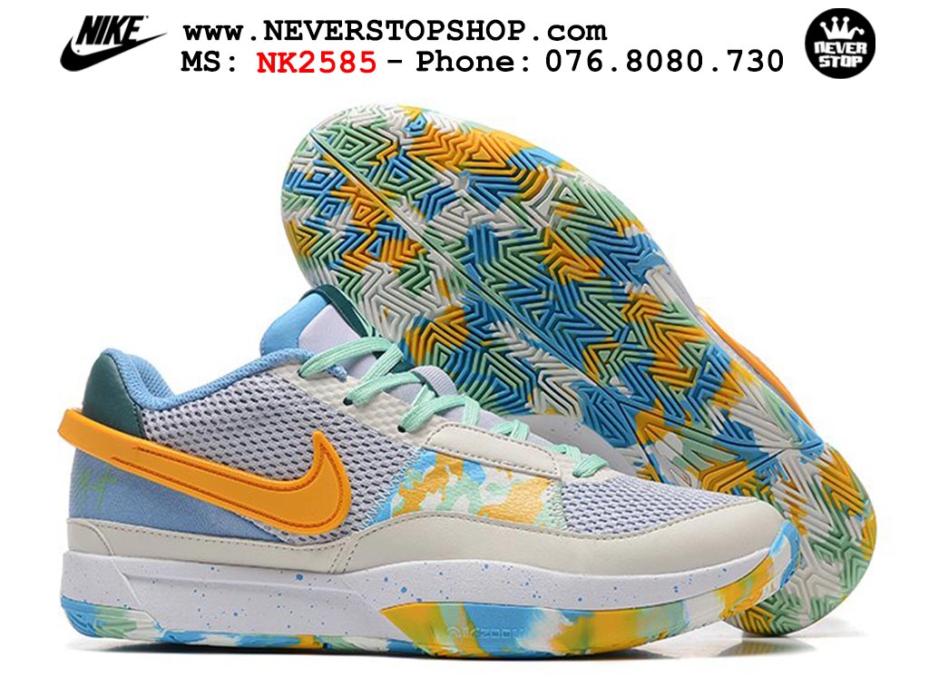 Giày bóng rổ nam nữ Nike Ja 1 Xanh Dương Cam hàng đẹp siêu cấp replica 1:1 giá rẻ tại NeverStop Sneaker Shop Quận 3 HCM