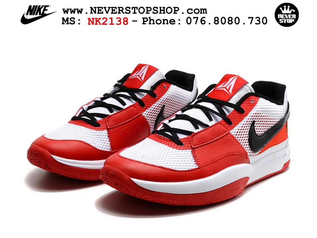 Giày bóng rổ nam nữ Nike Ja 1 Trắng Đỏ hàng đẹp siêu cấp replica 1:1 giá rẻ tại NeverStop Sneaker Shop Quận 3 HCM