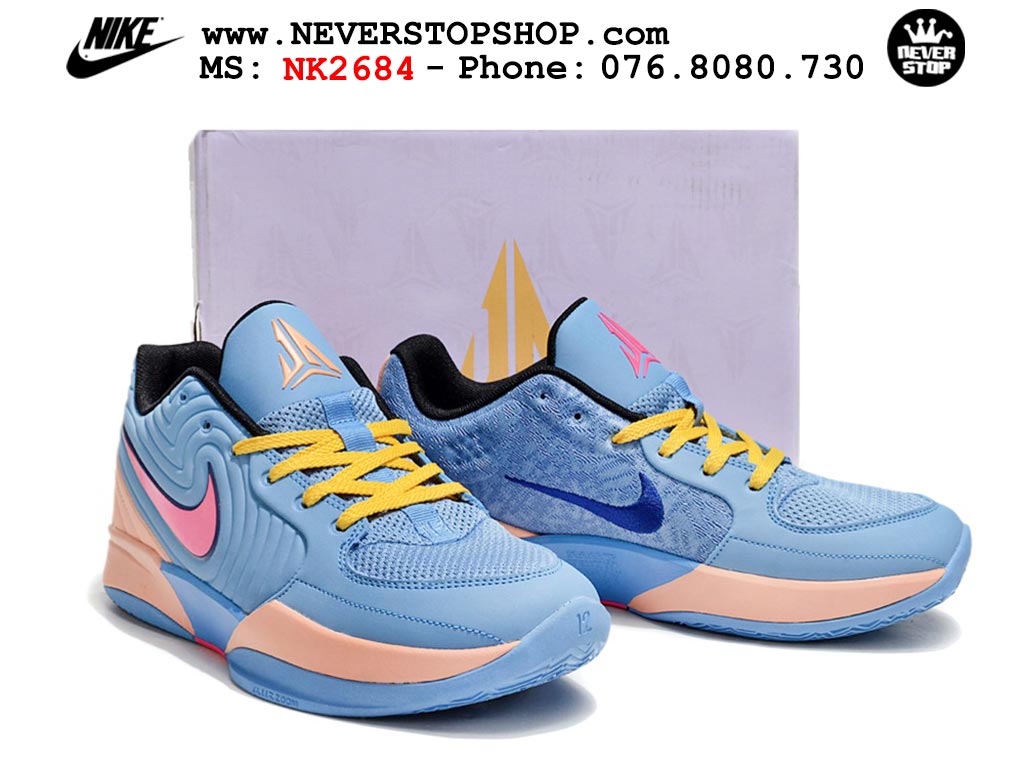 Giày thể thao nam nữ Nike Ja 2 Xanh Dương Hồng bản best quality siêu cấp replica 1:1 giá rẻ tại NeverStop Sneaker Shop Quận 3 HCM