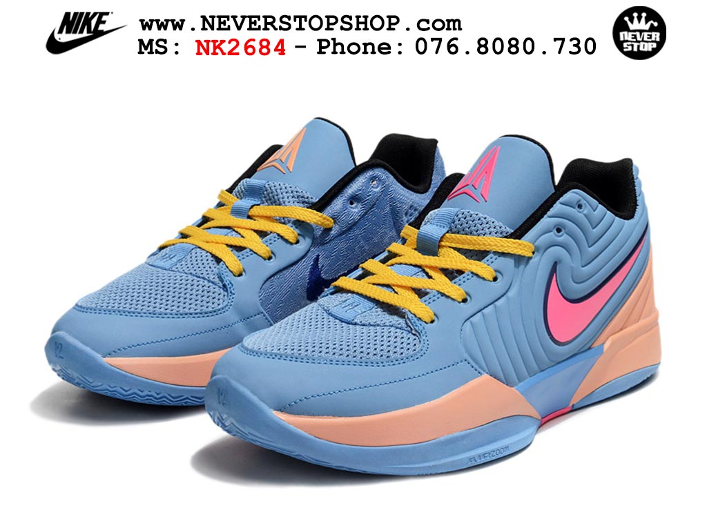 Giày thể thao nam nữ Nike Ja 2 Xanh Dương Hồng bản best quality siêu cấp replica 1:1 giá rẻ tại NeverStop Sneaker Shop Quận 3 HCM