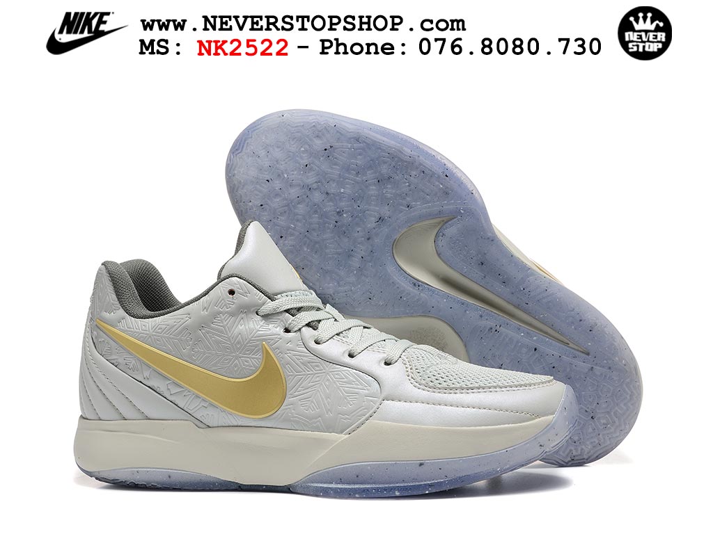 Giày thể thao nam nữ Nike Ja 2 Xám Trắng bản best quality siêu cấp replica 1:1 giá rẻ tại NeverStop Sneaker Shop Quận 3 HCM