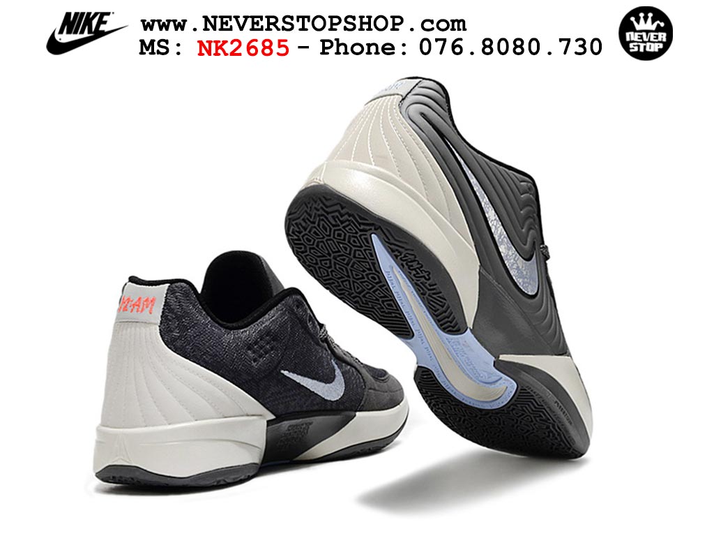 Giày thể thao nam nữ Nike Ja 2 Xám Trắng bản best quality siêu cấp replica 1:1 giá rẻ tại NeverStop Sneaker Shop Quận 3 HCM