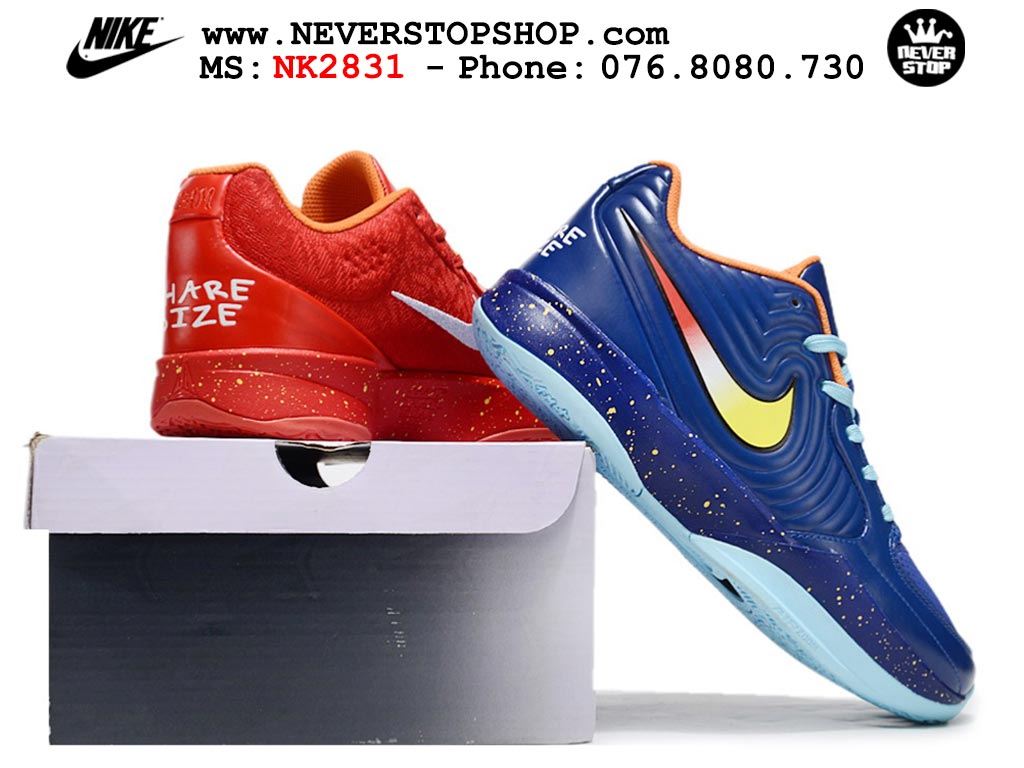 Giày thể thao nam nữ Nike Ja 2 Xanh Dương Đỏ bản best quality siêu cấp replica 1:1 giá rẻ tại NeverStop Sneaker Shop Quận 3 HCM