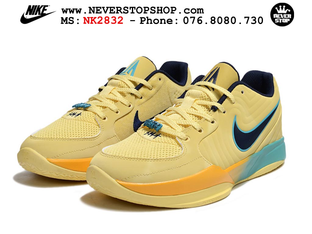 Giày thể thao nam nữ Nike Ja 2 Vàng Xanh Dương bản best quality siêu cấp replica 1:1 giá rẻ tại NeverStop Sneaker Shop Quận 3 HCM