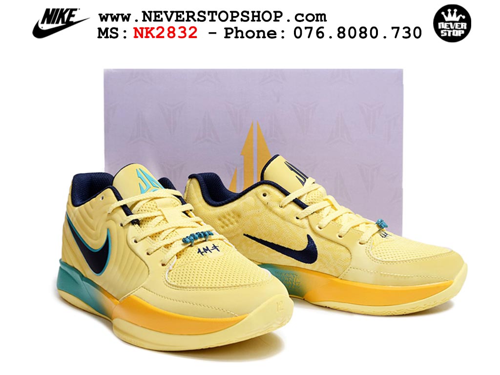 Giày thể thao nam nữ Nike Ja 2 Vàng Xanh Dương bản best quality siêu cấp replica 1:1 giá rẻ tại NeverStop Sneaker Shop Quận 3 HCM