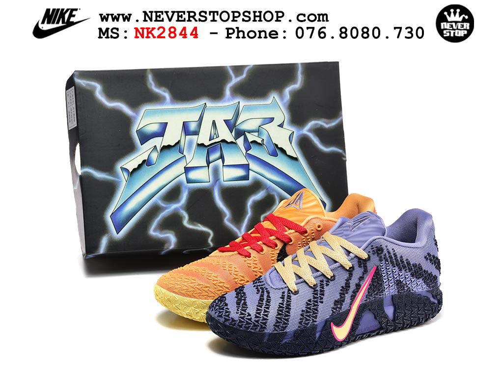 Giày thể thao nam nữ Nike Ja 3 Cam Tím bản best quality siêu cấp replica 1:1 giá rẻ tại NeverStop Sneaker Shop Quận 3 HCM