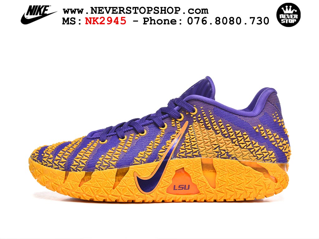 Giày bóng rổ nam NIKE JA 3 LSU TIGERS like auth hàng chuẩn replica 1:1 cao cấp, giá rẻ tốt nhất tại NeverStop Sneaker Shop Hồ Chí Minh Giày thể thao nam nữ Nike Ja 3 Vàng Tím bản best quality siêu cấp replica 1:1 giá rẻ tại NeverStop Sneaker Shop Quận 3 HCM