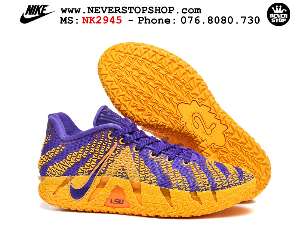 Giày bóng rổ nam NIKE JA 3 LSU TIGERS like auth hàng chuẩn replica 1:1 cao cấp, giá rẻ tốt nhất tại NeverStop Sneaker Shop Hồ Chí Minh Giày thể thao nam nữ Nike Ja 3 Vàng Tím bản best quality siêu cấp replica 1:1 giá rẻ tại NeverStop Sneaker Shop Quận 3 HCM