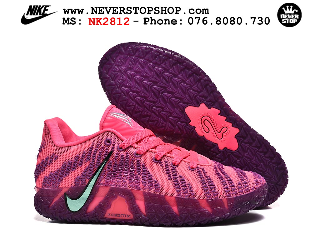 Giày thể thao nam nữ Nike Ja 3 Hồng Tím bản best quality siêu cấp replica 1:1 giá rẻ tại NeverStop Sneaker Shop Quận 3 HCM