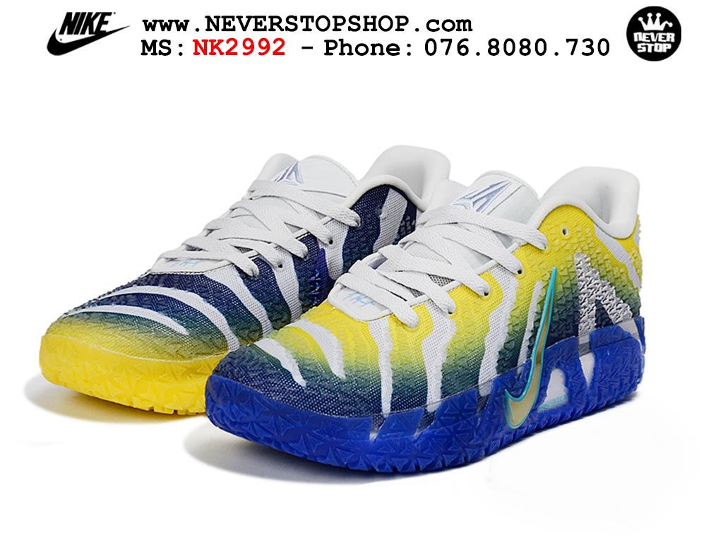 Giày thể thao nam nữ Nike Ja 3 Vàng Xanh Dương bản best quality siêu cấp replica 1:1 giá rẻ tại NeverStop Sneaker Shop Quận 3 HCM