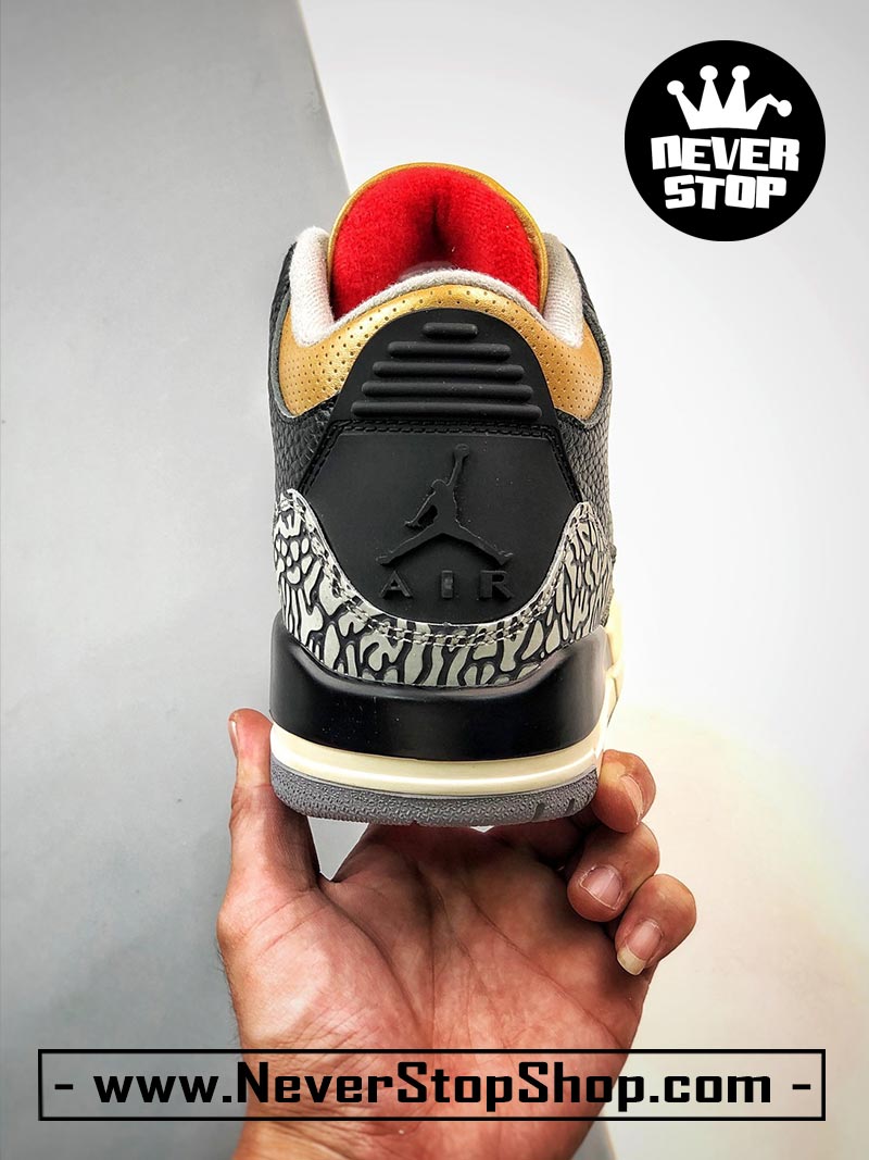 Giày bóng rổ Nike Jordan 3 Đen Vàng bản đẹp chuẩn replica 1:1 authentic giá rẻ tại NeverStop Sneaker Shop Quận 3 HCM
