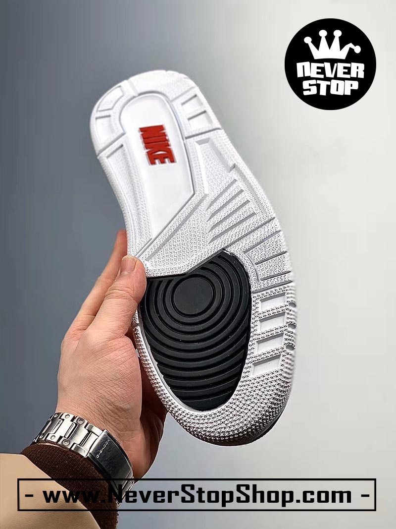 Giày bóng rổ Nike Jordan 3 Trắng Đỏ bản đẹp chuẩn replica 1:1 authentic giá rẻ tại NeverStop Sneaker Shop Quận 3 HCM