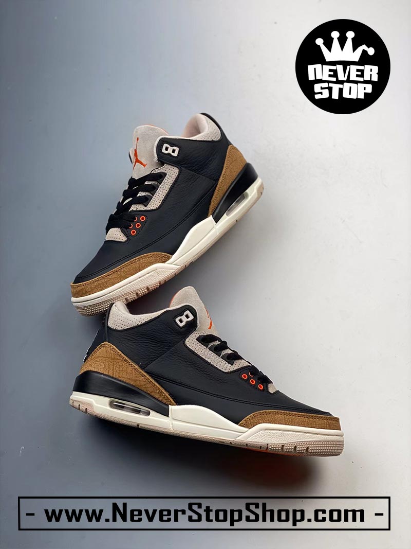 Giày bóng rổ Nike Jordan 3 Desert Elephant bản đẹp chuẩn replica 1:1 authentic giá rẻ tại NeverStop Sneaker Shop Quận 3 HCM