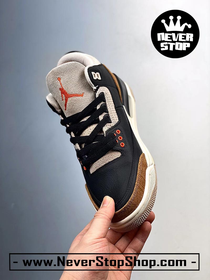 Giày bóng rổ Nike Jordan 3 Desert Elephant bản đẹp chuẩn replica 1:1 authentic giá rẻ tại NeverStop Sneaker Shop Quận 3 HCM