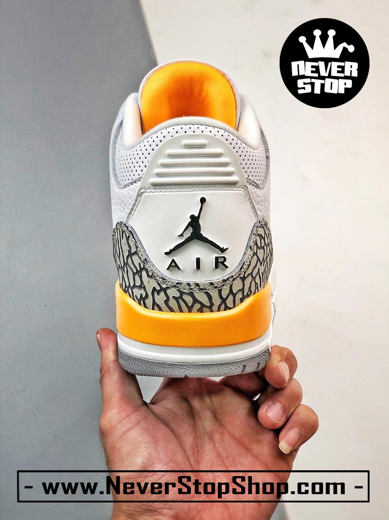 Giày bóng rổ Nike Jordan 3 Trắng Cam bản đẹp chuẩn replica 1:1 authentic giá rẻ tại NeverStop Sneaker Shop Quận 3 HCM