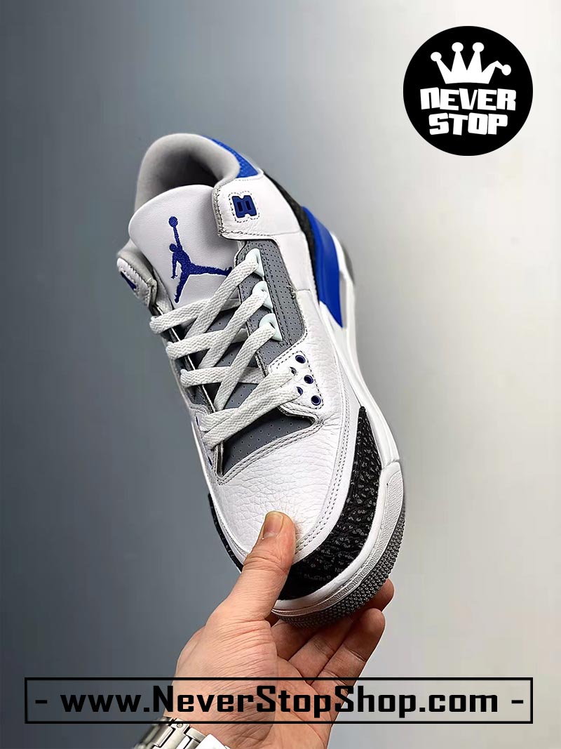 Giày bóng rổ Nike Jordan 3 Racer Xanh Dương bản đẹp chuẩn replica 1:1 authentic giá rẻ tại NeverStop Sneaker Shop Quận 3 HCM
