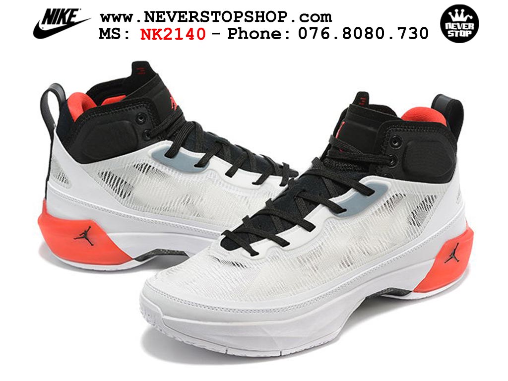 Giày bóng rổ nam nữ Nike Jordan 37 Đen Trắng bản đẹp loại siêu cấp replica 1:1 giá rẻ tại NeverStop Sneaker Shop Quận 3 HCM