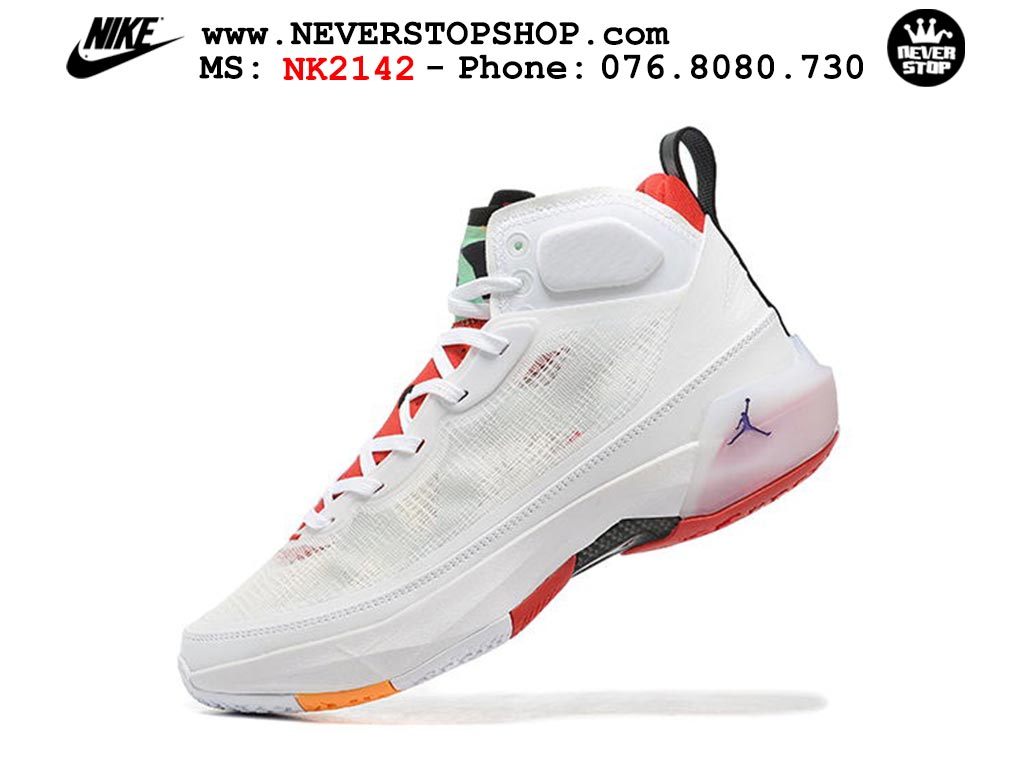 Giày bóng rổ nam nữ Nike Jordan 37 Trắng Đỏ bản đẹp loại siêu cấp replica 1:1 giá rẻ tại NeverStop Sneaker Shop Quận 3 HCM