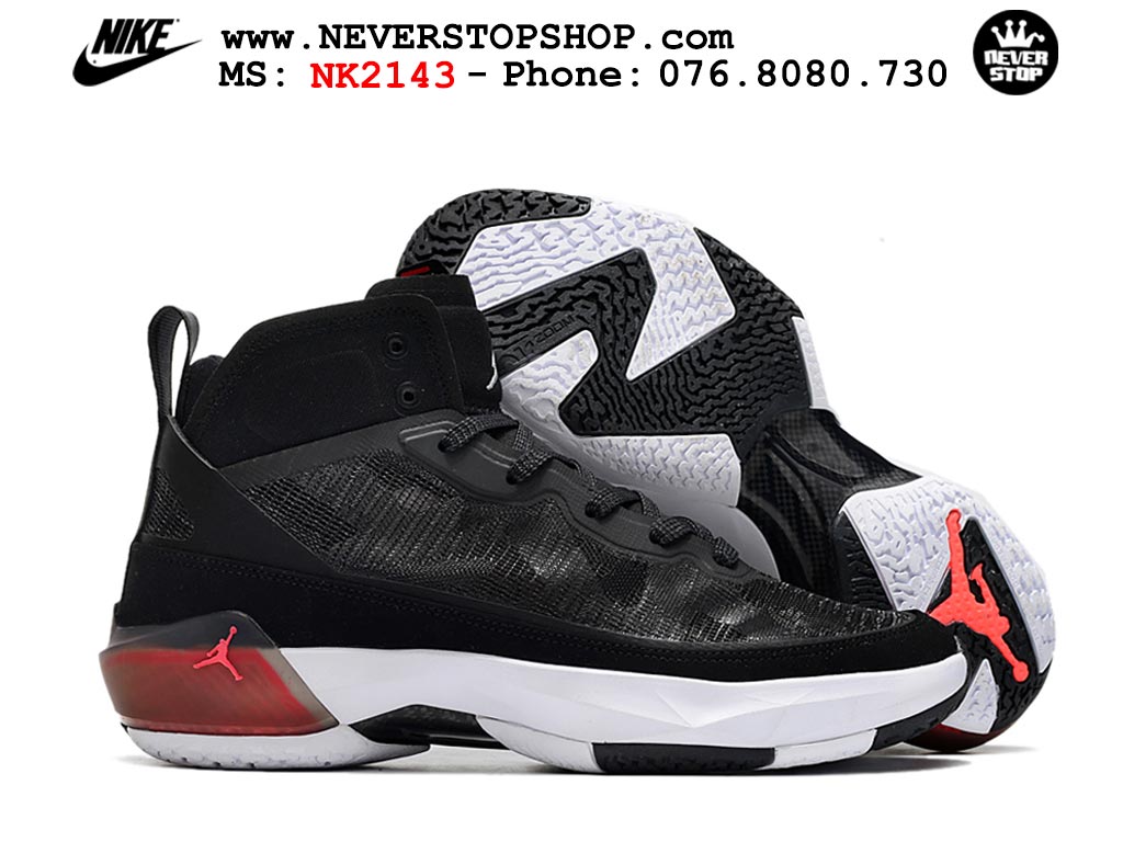 Giày bóng rổ nam nữ Nike Jordan 37 Đen Trắng bản đẹp loại siêu cấp replica 1:1 giá rẻ tại NeverStop Sneaker Shop Quận 3 HCM