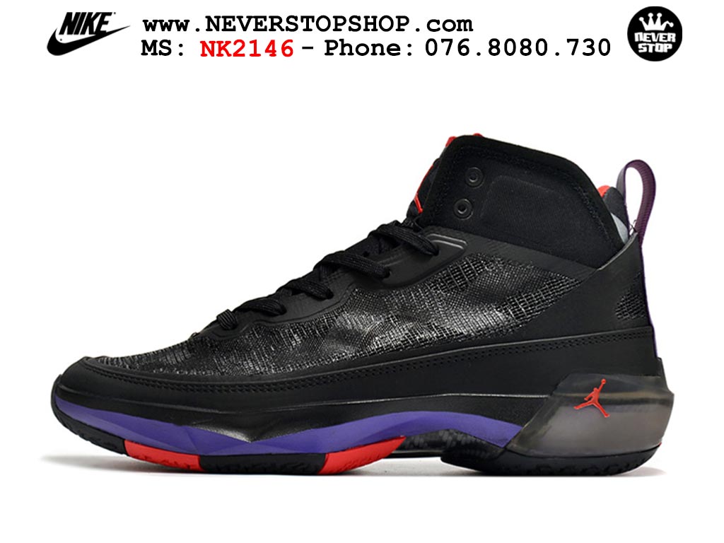 Giày bóng rổ nam nữ Nike Jordan 37 Đen Tím bản đẹp loại siêu cấp replica 1:1 giá rẻ tại NeverStop Sneaker Shop Quận 3 HCM