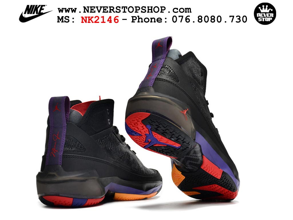 Giày bóng rổ nam nữ Nike Jordan 37 Đen Tím bản đẹp loại siêu cấp replica 1:1 giá rẻ tại NeverStop Sneaker Shop Quận 3 HCM