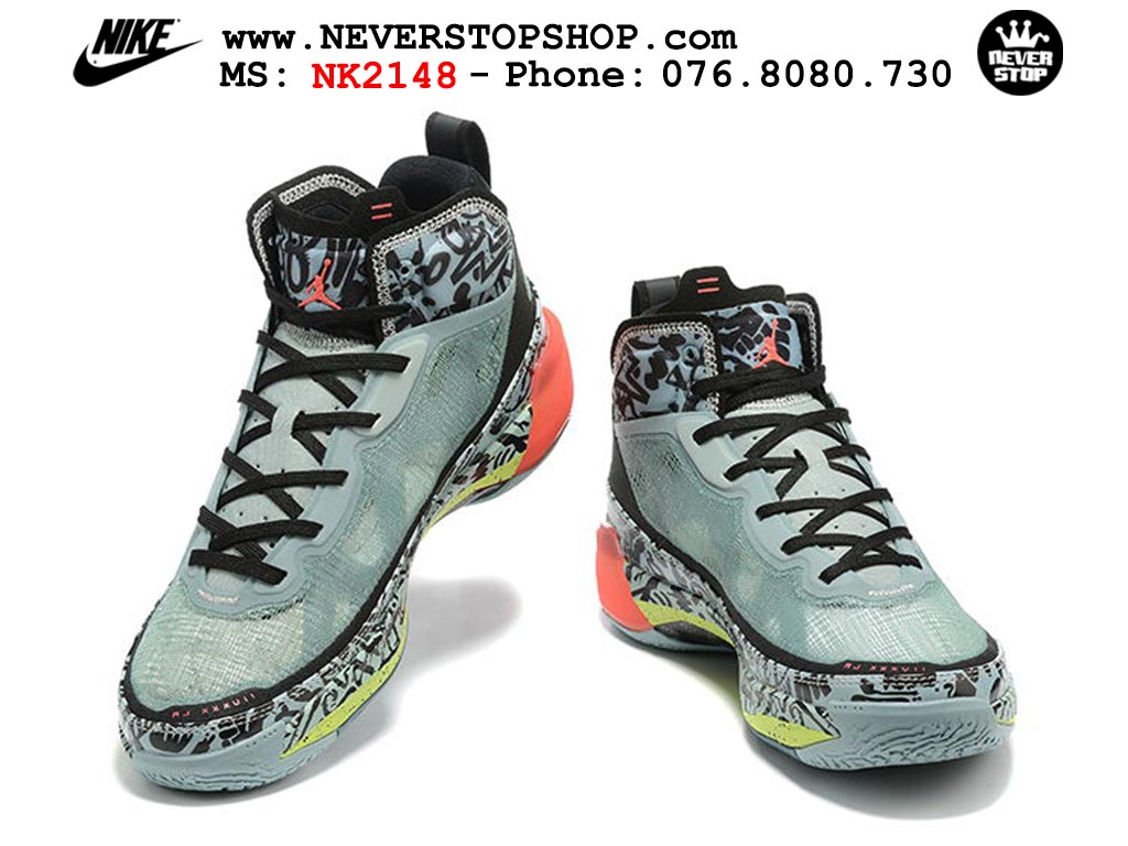 Giày bóng rổ nam nữ Nike Jordan 37 Xanh Đen bản đẹp loại siêu cấp replica 1:1 giá rẻ tại NeverStop Sneaker Shop Quận 3 HCM