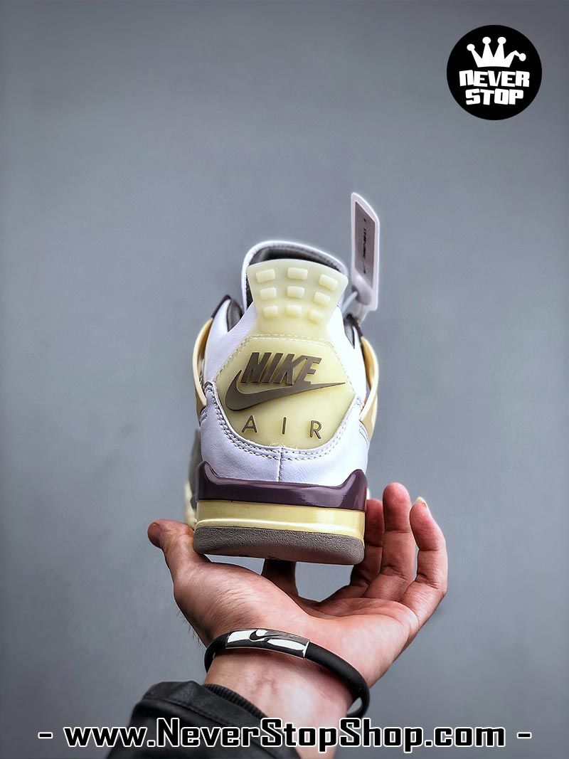 Giày thể thao Nike Air Jordan 4 Trắng Nâu hàng đẹp siêu cấp like auth replica 1:1 giá rẻ tại NeverStop Sneaker Shop Quận 3 HCM
