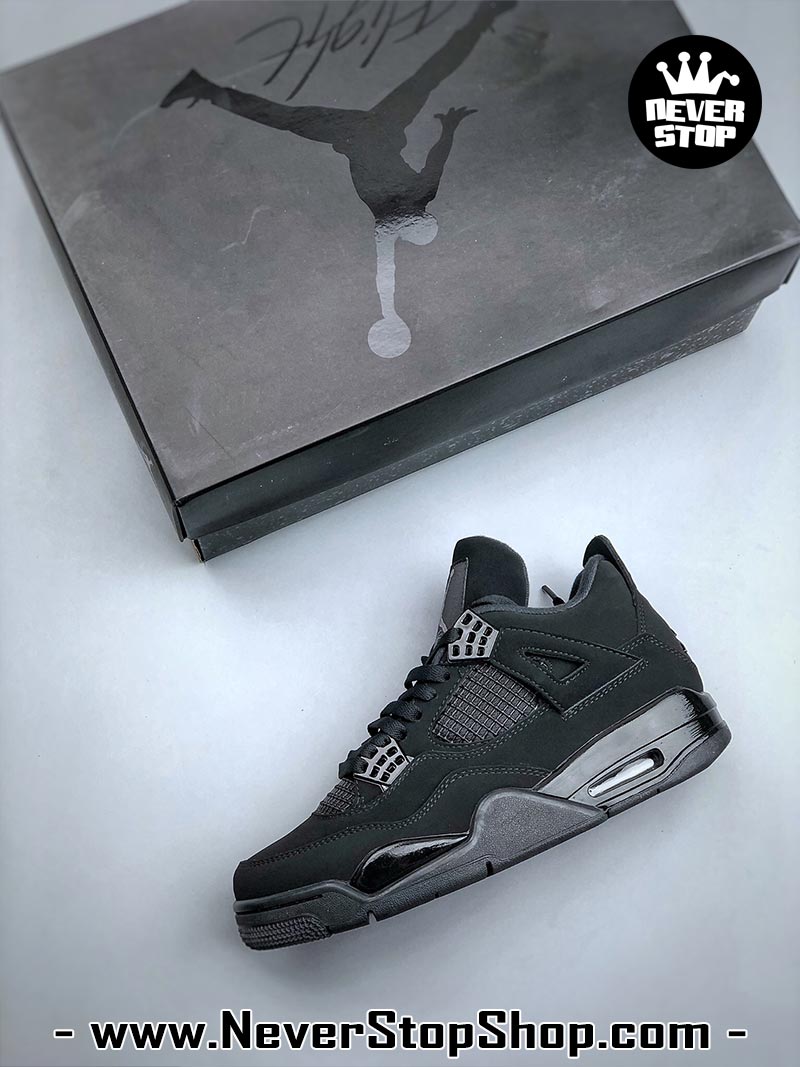 Giày thể thao Nike Air Jordan 4 Đen hàng đẹp siêu cấp like auth replica 1:1 giá rẻ tại NeverStop Sneaker Shop Quận 3 HCM
