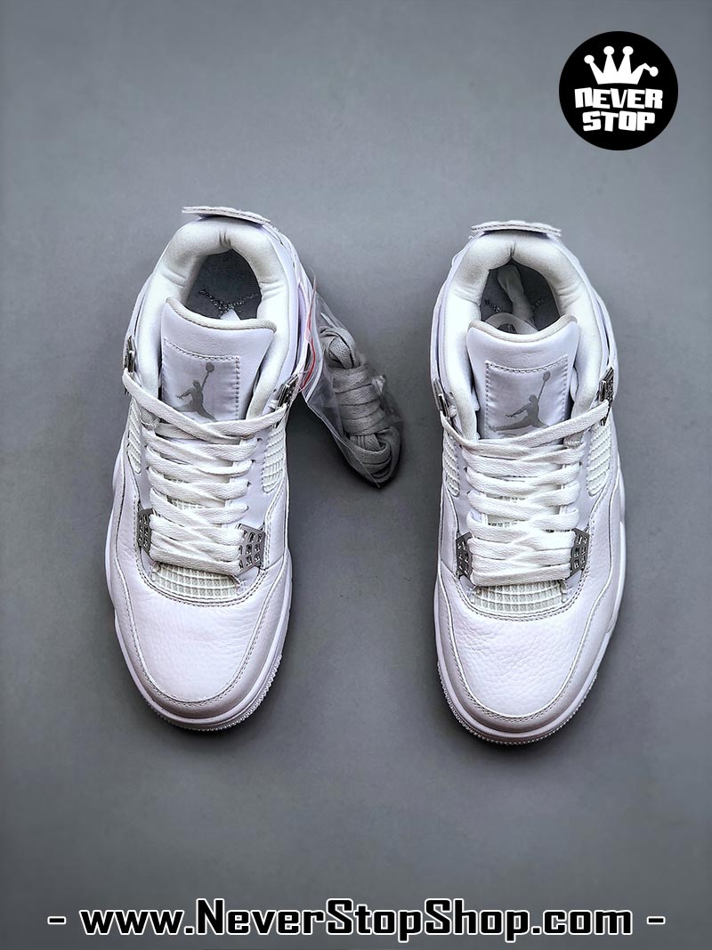 Giày thể thao Nike Air Jordan 4 Trắng hàng đẹp siêu cấp like auth replica 1:1 giá rẻ tại NeverStop Sneaker Shop Quận 3 HCM