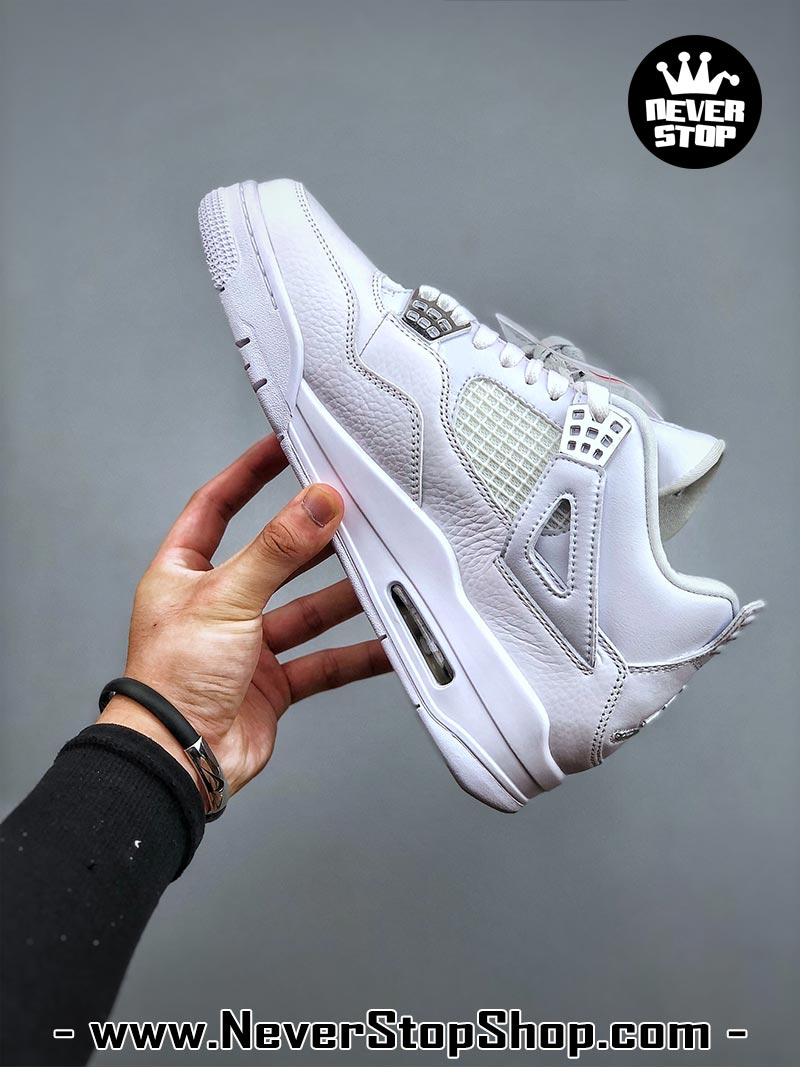 Giày thể thao Nike Air Jordan 4 Trắng hàng đẹp siêu cấp like auth replica 1:1 giá rẻ tại NeverStop Sneaker Shop Quận 3 HCM
