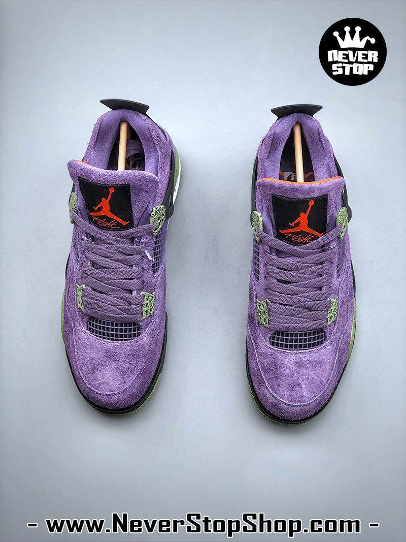 Giày thể thao Nike Air Jordan 4 Tím Xanh Lá hàng đẹp siêu cấp like auth replica 1:1 giá rẻ tại NeverStop Sneaker Shop Quận 3 HCM