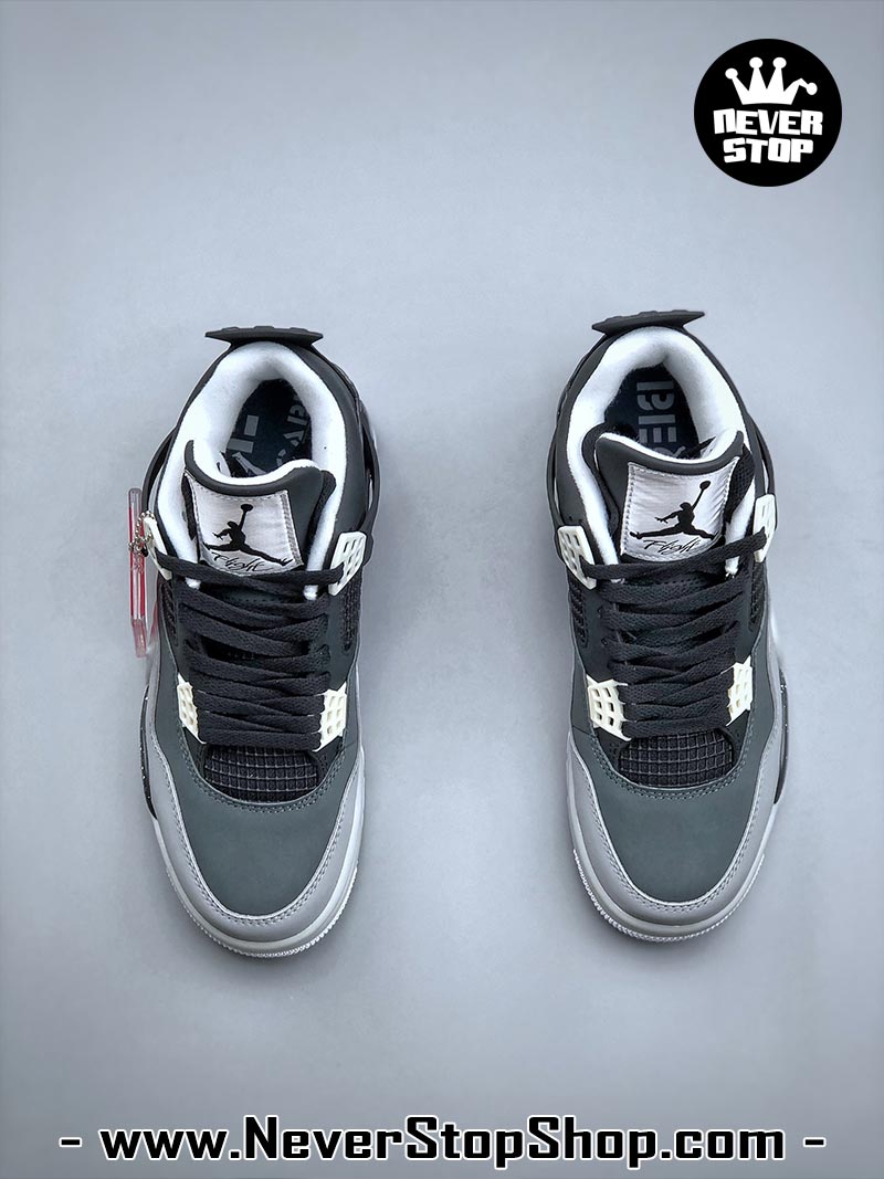 Giày thể thao Nike Air Jordan 4 Đen Xám hàng đẹp siêu cấp like auth replica 1:1 giá rẻ tại NeverStop Sneaker Shop Quận 3 HCM