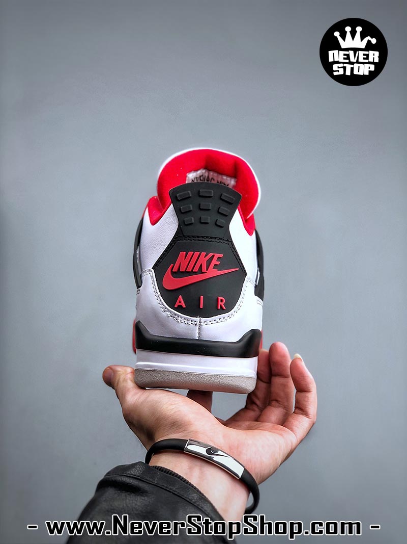 Giày thể thao Nike Air Jordan 4 Trắng Đỏ hàng đẹp siêu cấp like auth replica 1:1 giá rẻ tại NeverStop Sneaker Shop Quận 3 HCM